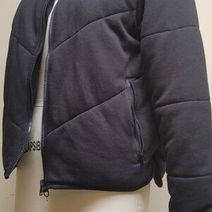 3 Dots Black Puffy Knit Jacket Size S